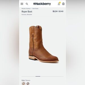 Huckberry Rhodes Roper Boot - Color: Tobacco - Leather - Men's Boots